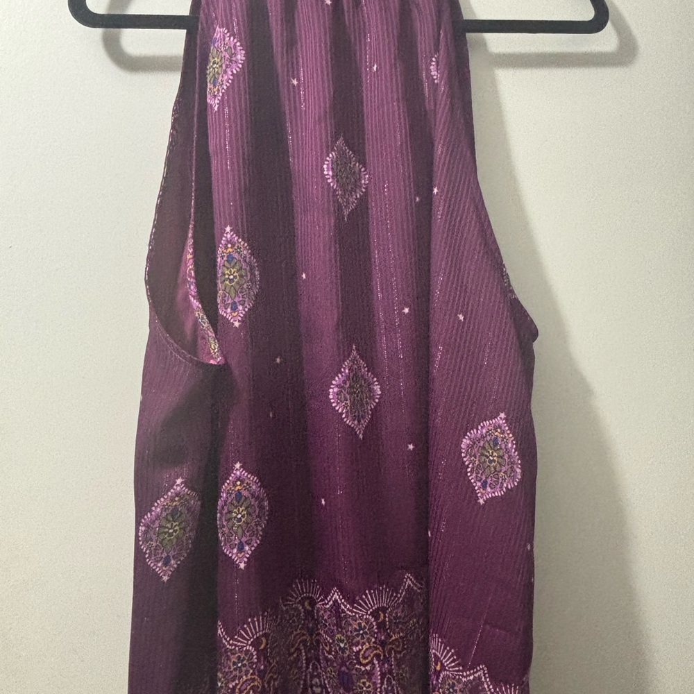 LOFT Purple Patterned Blouse